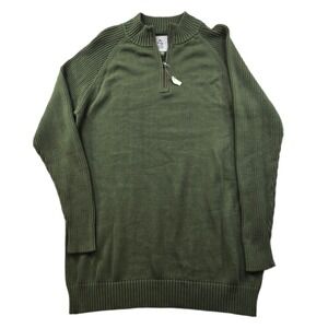 Alpine Design Quarter Zip Sweater Womens 2XL Olive Green Long Ribbed Knit NEW‎
